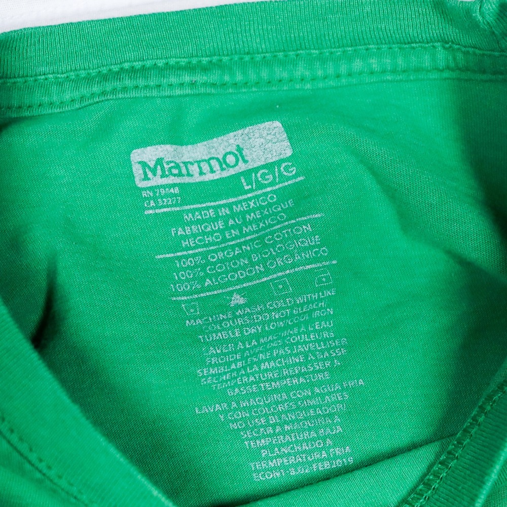 Marmot Mountain 1974 T-Shirt Mens Large Green Graphic Organic Cotton Tee L - Picture 5 of 7